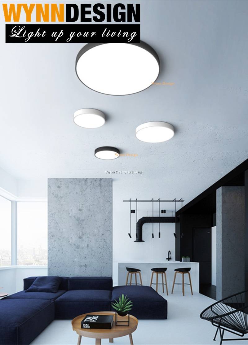 1PC Black Frame] Modern 24w/18w/12w LED Ceiling Light Modern ...
